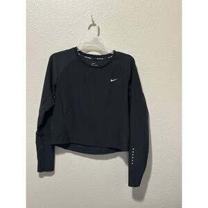 Women’s Nike Running Cropped Long Sleeve Top with Back Cut Outs, size M Medium